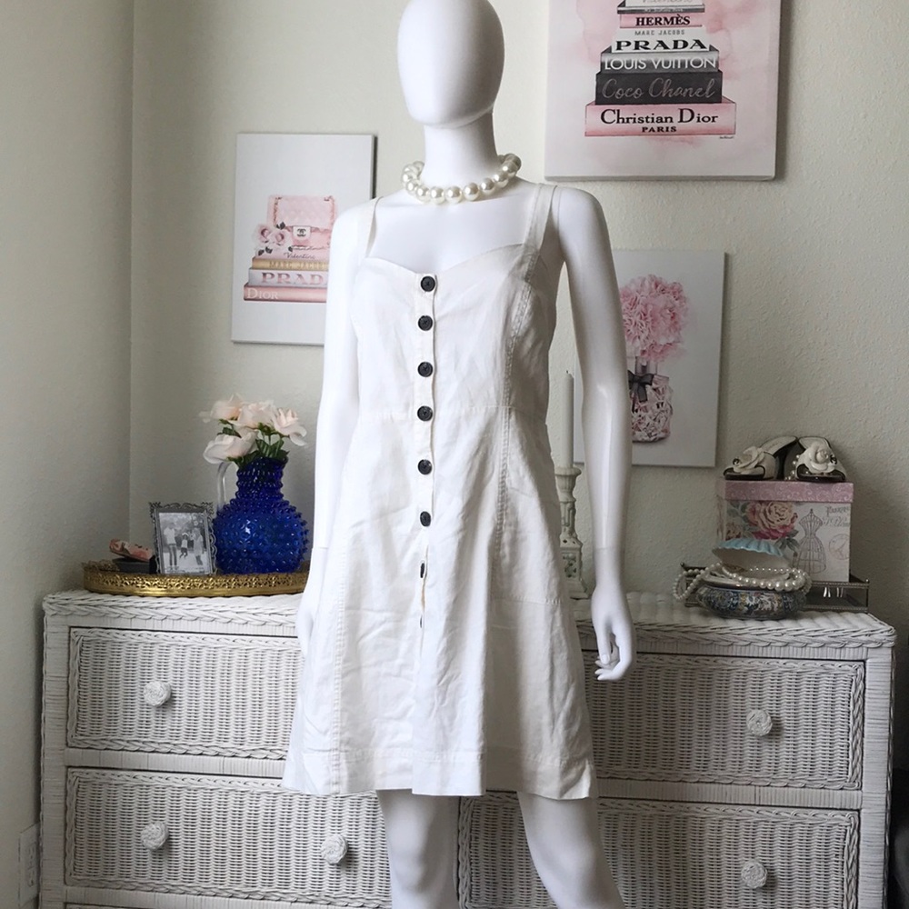 Elegant White Button-Down Dress